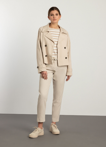 MORE AND MORE<BR>
Short Trench Jacket<BR>
Almond<BR>