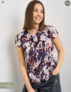 TAIFUN<BR>
Fine Blouse with Print<BR>
Multi<BR>