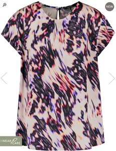 TAIFUN<BR>
Fine Blouse with Print<BR>
Multi<BR>