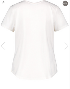 TAIFUN<BR>
T-Shirt with Print and Sequins<BR>
White<BR>