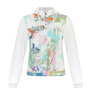 DOLCEZZA<BR>
Jersey Jacket with Hood<BR>
Floral<BR>