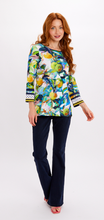 Load image into Gallery viewer, DOLCEZZA&lt;BR&gt;
Casual Patterned Jersey Top&lt;BR&gt;
Blue/ Green Print&lt;BR&gt;
