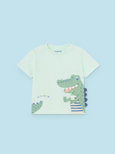 Load image into Gallery viewer, MAYORAL&lt;BR&gt;
Short Sleeved Alligator T-Shirt&lt;BR&gt;
Aqua&lt;BR&gt;
