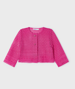 MAYORAL<BR>
Embroidered Anglais Jacket<BR>
Pink<BR>