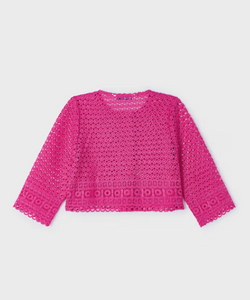 MAYORAL<BR>
Embroidered Anglais Jacket<BR>
Pink<BR>
