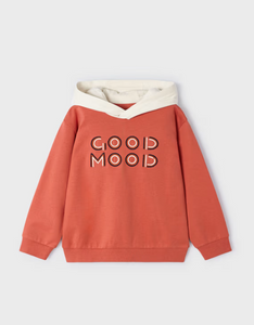 MAYORAL<BR>
Embroidered Pullover with Hood<BR>
Orange Chili<BR>