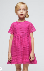 MAYORAL<BR>
Embroidered Dress<BR>
Pink<BR>