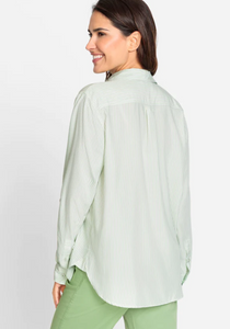 OLSEN<BR>
Long Sleeve Stripe Shirt<BR>
Mint<BR>