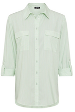 Load image into Gallery viewer, OLSEN&lt;BR&gt;
Long Sleeve Stripe Shirt&lt;BR&gt;
Mint&lt;BR&gt;
