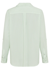 OLSEN<BR>
Long Sleeve Stripe Shirt<BR>
Mint<BR>