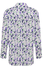 Load image into Gallery viewer, OLSEN&lt;BR&gt;
Cotton Viscose Geo Shirt&lt;BR&gt;
Lilac&lt;BR&gt;
