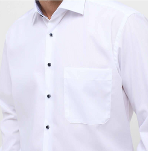 ETERNA<BR>
Long Sleeve Cotton Shirt<BR>
White