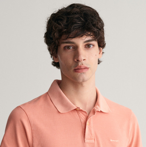 GANT<BR>
Sunfaded Short Sleeve Rugger Pique Polo Shirt<BR>
Peachy Pink<BR>