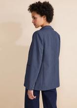 Load image into Gallery viewer, STREET ONE&lt;BR&gt;
Melange Long Blazer&lt;BR&gt;
Navy Blue&lt;BR&gt;
