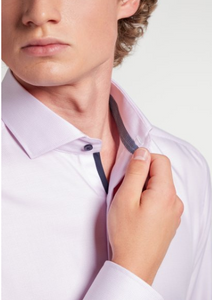 ETERNA<BR>
Long Sleeved Cotton Shirt<BR>
Pink<BR>