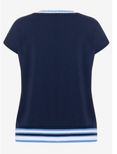 Load image into Gallery viewer, MORE AND MORE&lt;BR&gt;
Knitted Cuffs Top&lt;BR&gt;
Navy Blue&lt;BR&gt;
