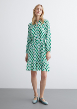 Load image into Gallery viewer, MORE AND MORE&lt;BR&gt;
Satin Print Dress&lt;BR&gt;
Green&lt;BR&gt;
