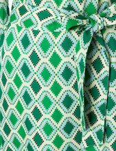 Load image into Gallery viewer, MORE AND MORE&lt;BR&gt;
Satin Print Dress&lt;BR&gt;
Green&lt;BR&gt;
