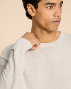 WHITE STUFF<BR>
Attadale Crew Neck Knit<BR>
Grey, Light Blue<BR>
