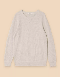 WHITE STUFF<BR>
Attadale Crew Neck Knit<BR>
Grey, Light Blue<BR>