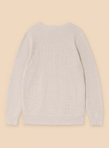 WHITE STUFF<BR>
Attadale Crew Neck Knit<BR>
Grey, Light Blue<BR>