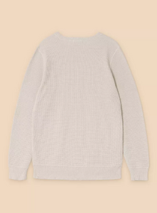 WHITE STUFF<BR>
Attadale Crew Neck Knit<BR>
Grey<BR>