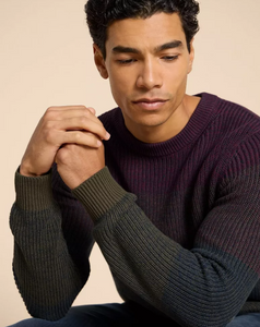 WHITE STUFF<BR>
Colourblock Jumper<BR>
Plum<BR>