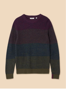 WHITE STUFF<BR>
Colourblock Jumper<BR>
Plum<BR>
