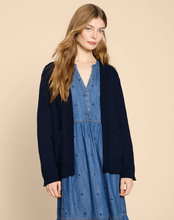 Load image into Gallery viewer, WHITE STUFF&lt;BR&gt;
Tula Cardigan&lt;BR&gt;
Navy/Green&lt;BR&gt;
