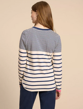 Load image into Gallery viewer, WHITE STUFF&lt;BR&gt;
Clara Long Sleeve Stripe T-Shirt&lt;BR&gt;
Ivory&lt;BR&gt;
