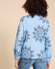 Load image into Gallery viewer, WHITE STUFF&lt;BR&gt;
Fia Frill Neck Blouse&lt;BR&gt;
Blue&lt;BR&gt;
