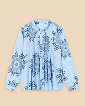 Load image into Gallery viewer, WHITE STUFF&lt;BR&gt;
Fia Frill Neck Blouse&lt;BR&gt;
Blue&lt;BR&gt;
