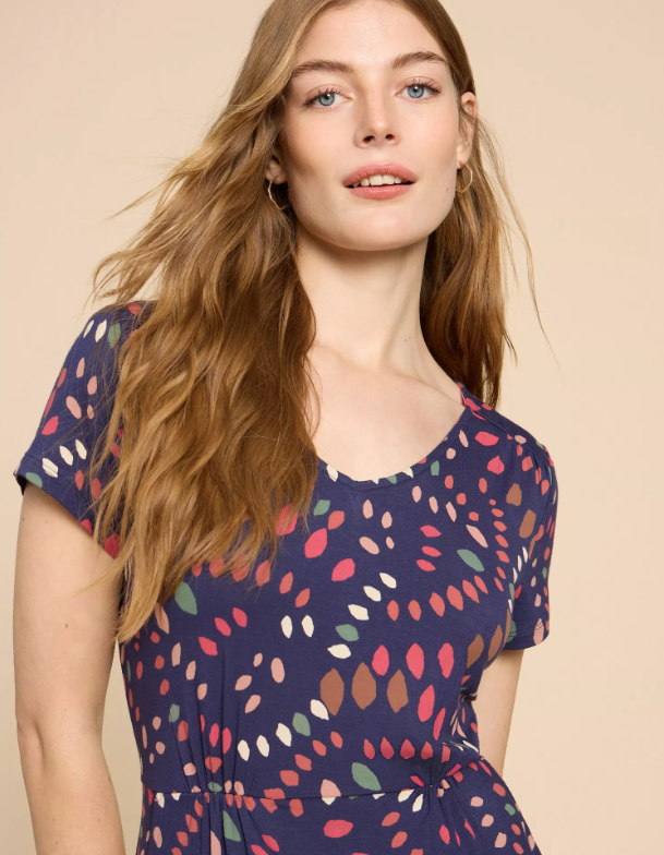 WHITE STUFF<BR>
Tallie Jersrey Dress<BR>
Navy<BR>