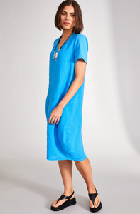 PERUZZI<BR>
Asymmetric Pocket Dress<BR>
Blue<BR>