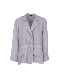 PERUZZI<BR>
Drawstring Linen Jacket<BR>
81/Grey<BR>
