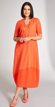 Load image into Gallery viewer, PERUZZI&lt;BR&gt;
Long Mixed Fabric Dress&lt;BR&gt;
Orange&lt;BR&gt;
