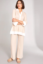 Load image into Gallery viewer, PERUZZI&lt;BR&gt;
Classic Trousers&lt;BR&gt;
Beige/Navy&lt;BR&gt;
