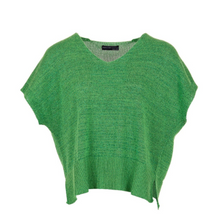 Load image into Gallery viewer, PERUZZI&lt;BR&gt;
Metallic V Neck Knit Top&lt;BR&gt;
Green&lt;BR&gt;
