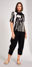 Load image into Gallery viewer, PERUZZI&lt;BR&gt;
Slouch Trousers&lt;BR&gt;
Black/Cream&lt;BR&gt;

