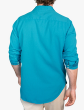 Load image into Gallery viewer, KOY CLOTHING&lt;BR&gt;
Maji Kikoy Kabisa Long Sleeve Shirt&lt;BR&gt;
Turquoise&lt;BR&gt;
