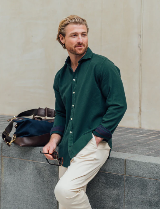 KOY CLOTHING<BR>
Haraka Long Sleeve Shirt<BR>
Green<BR>