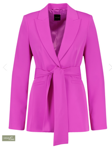 TAIFUN<BR>
Stretch Blazer with A Tie Around Belt<BR>
342/Pink<BR>