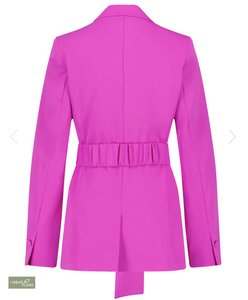 TAIFUN<BR>
Stretch Blazer with A Tie Around Belt<BR>
342/Pink<BR>