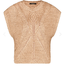 Load image into Gallery viewer, TAIFUN&lt;BR&gt;
Sleeveless Knit Top&lt;BR&gt;
Sand&lt;BR&gt;
