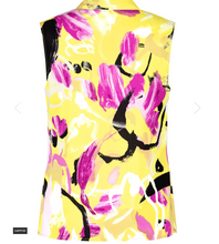 Load image into Gallery viewer, TAIFUN&lt;BR&gt;
Sleeveless Blouse with Floral Print&lt;BR&gt;
Lemon&lt;BR&gt;
