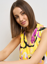 Load image into Gallery viewer, TAIFUN&lt;BR&gt;
Sleeveless Blouse with Floral Print&lt;BR&gt;
Lemon&lt;BR&gt;

