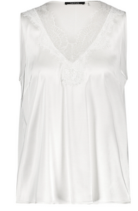 TAIFUN<BR>
Satin Top with Lace<BR>
White/970<BR>
