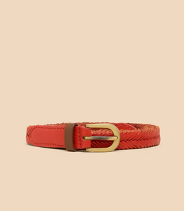 WHITE STUFF<BR>
Plaited Leather Belt 11.99<BR>
Orange<BR>