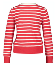 Load image into Gallery viewer, GERRY WEBER&lt;BR&gt;
Striped Knit Cardigan&lt;BR&gt;
Red&lt;BR&gt;
