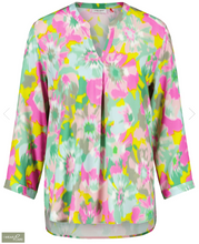 Load image into Gallery viewer, GERRY WEBER&lt;BR&gt;
Flowing Blouse with a Notch Neckline&lt;BR&gt;
Multi/503&lt;BR&gt;
